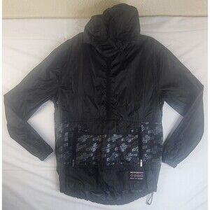 VTG Independent Truck Co Kangaroo Pouch Hooded Windbreaker Skate Jacket Mens S